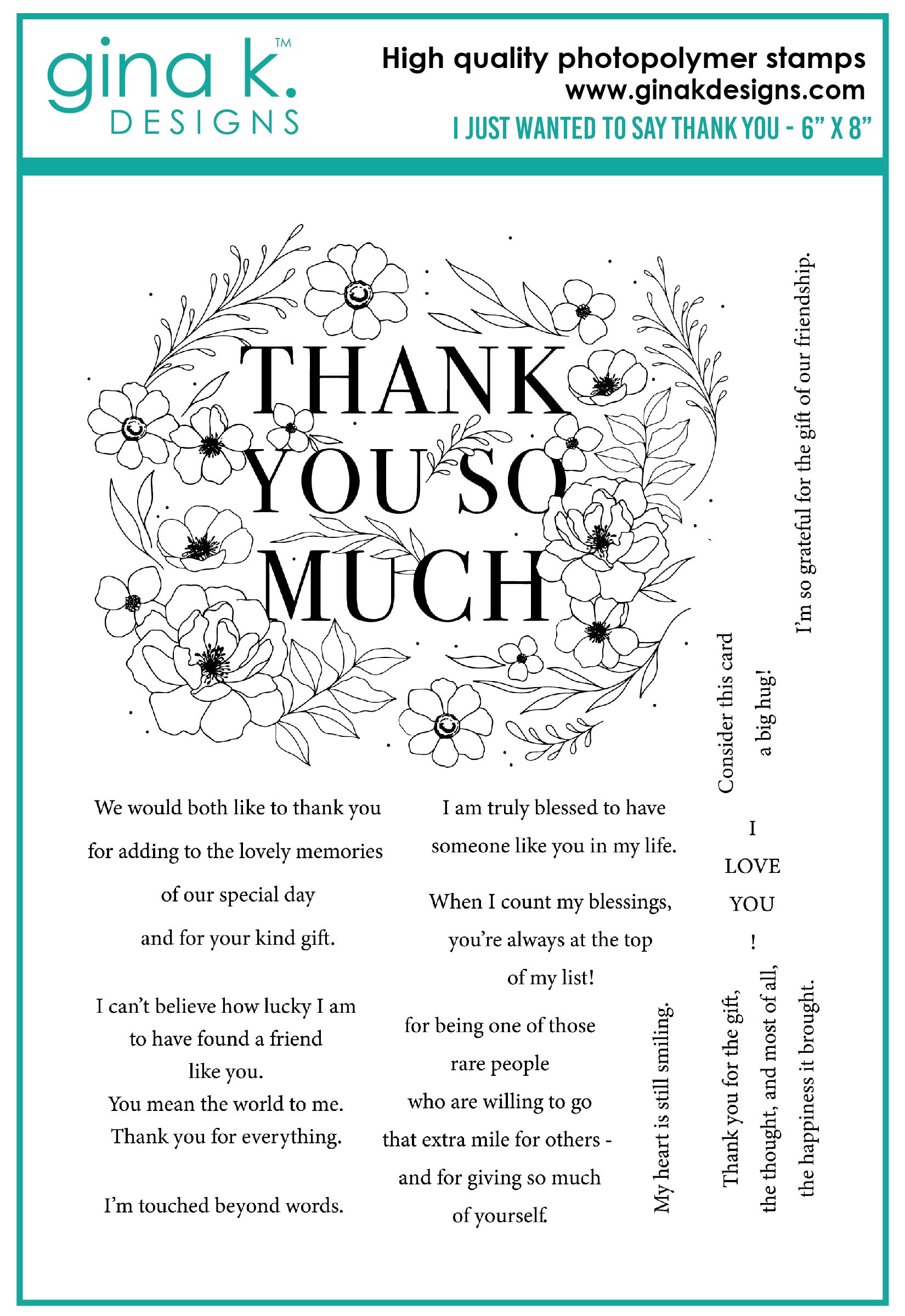 Gina K Designs - I Just Wanted to Say Thank You - STAMPS