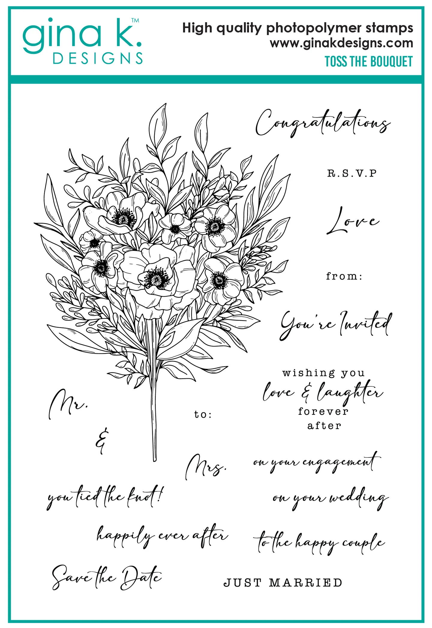 Gina K Designs - Toss the Bouquet - STAMPS