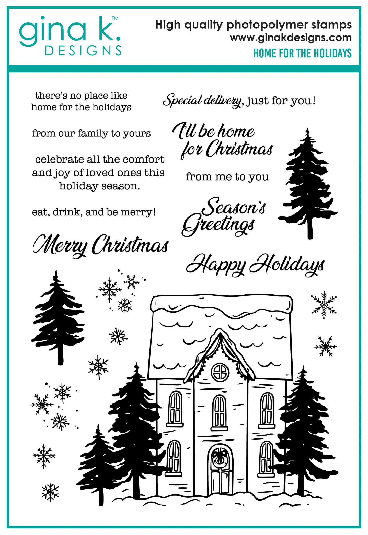 Gina K Designs - Home for the Holidays - STAMPS