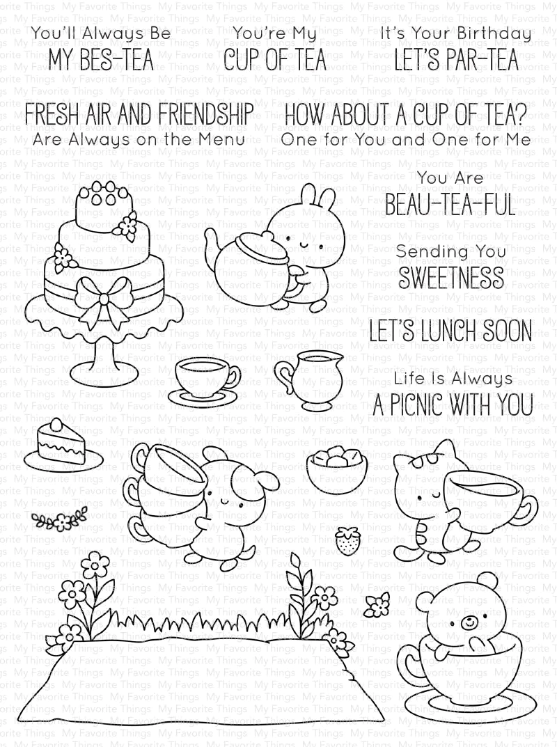My Favorite Things - JB Tea Party Pals STAMP AND MATCHING DIE