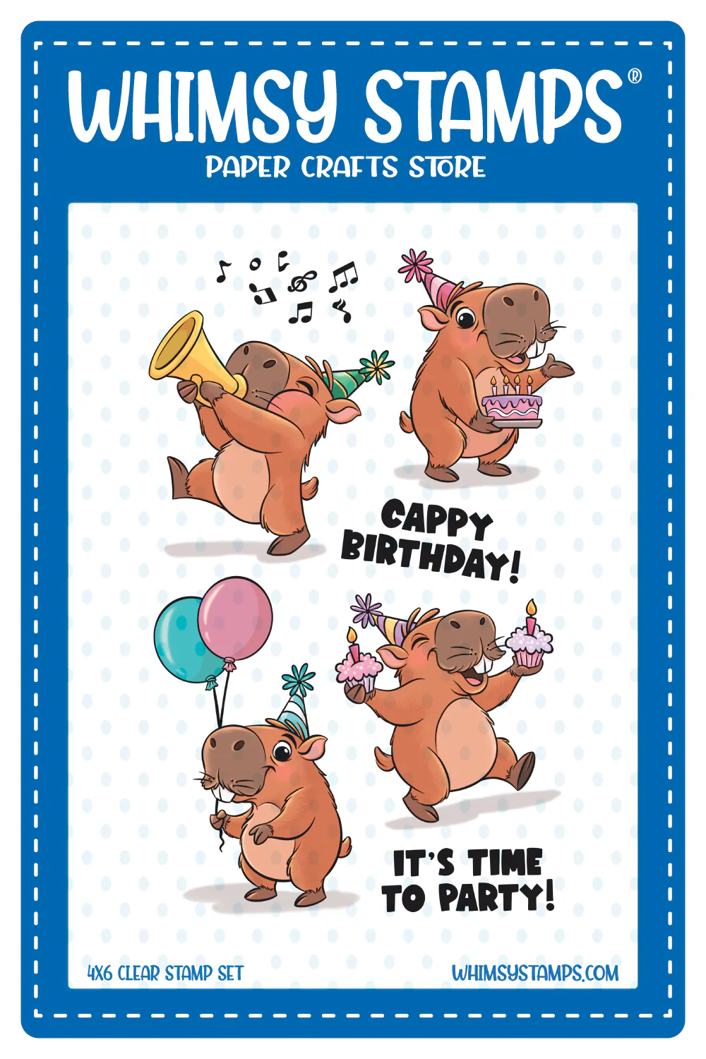 *NEW* - Whimsy Stamps - Cappy Birthday Clear Stamps