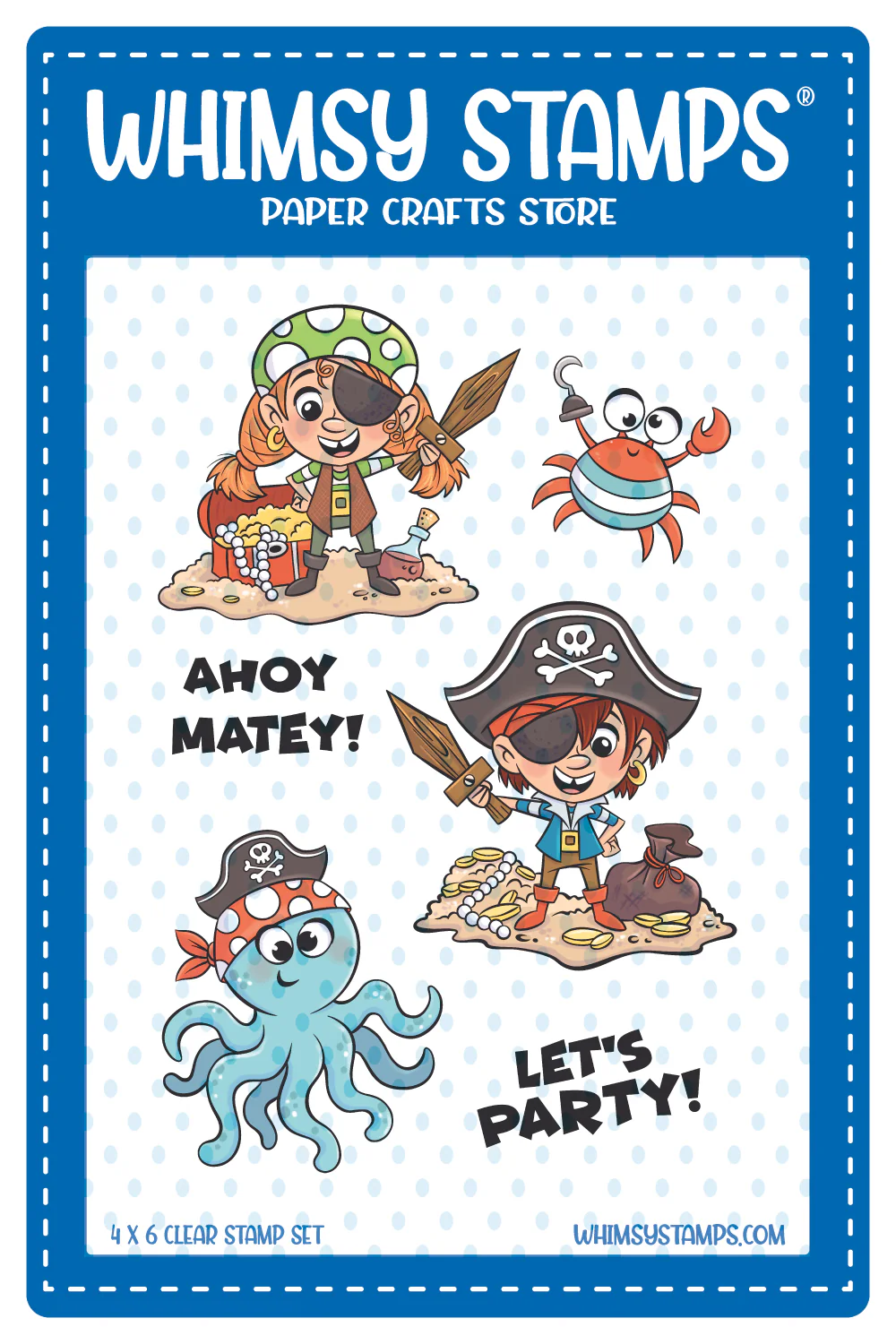 Whimsy Stamps - Pirate Party Clear Stamps