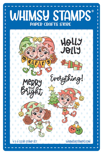 Whimsy Stamps - Holly Jolly Elves Clear Stamps
