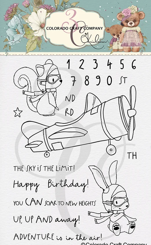 Colorado Craft Company - Kris Lauren~Adventure in the Air 4 x 6 Clear Stamps