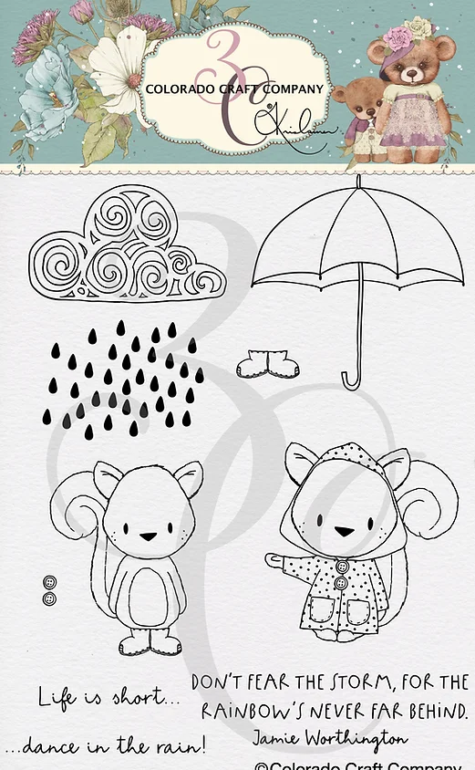 Colorado Craft Company - Kris Lauren~Never Far Behind 4 x 6 Clear Stamps