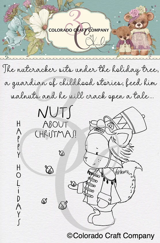 *NEW* - Colorado Craft Company - Kris Lauren~Nutcracker Fox 3 X 4 Clear Stamps