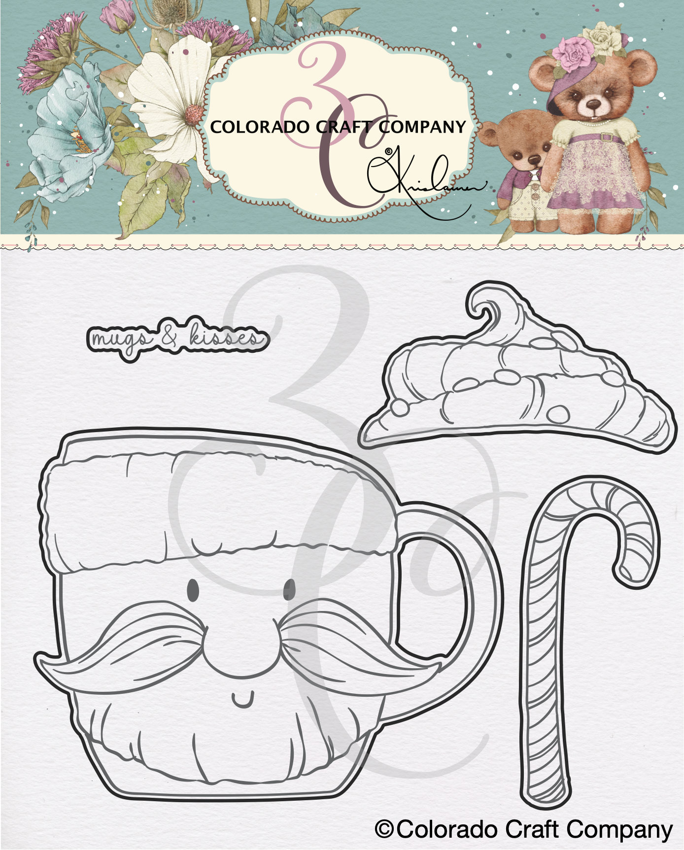 Colorado Craft Company - Kris Lauren~Santa Cheer Mug Dies