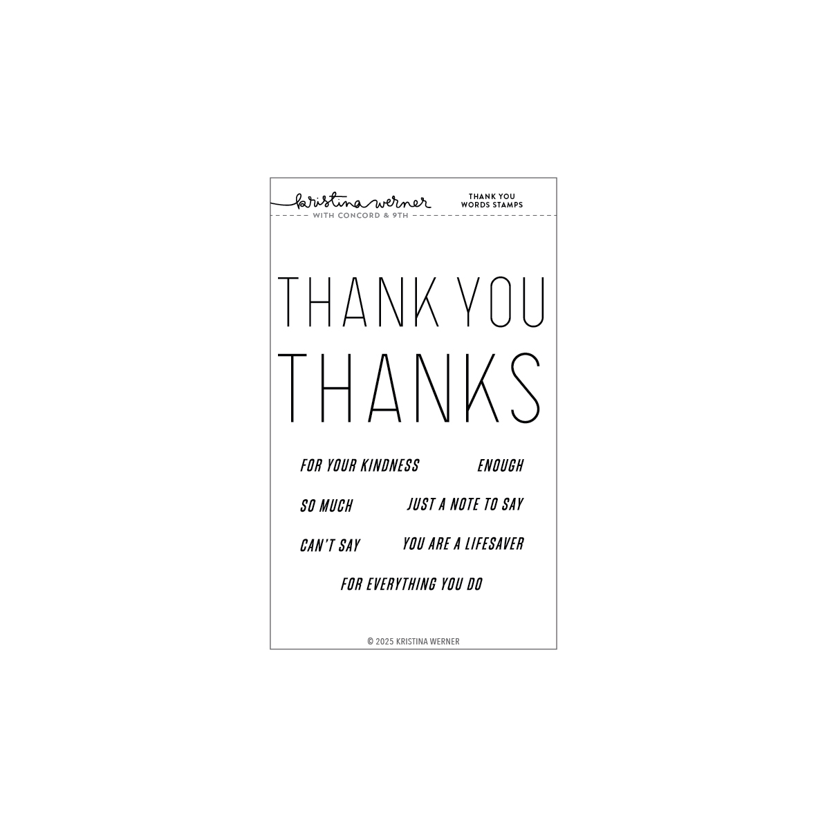 Concord & 9th - Thank You Words Stamp Set (4 x 6)