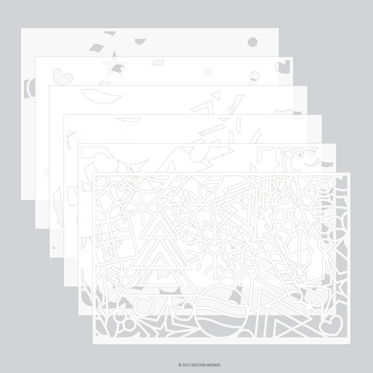 *NEW* - Concord & 9th - Holiday Icons Stencil Pack (6 qty; 6 x 9)