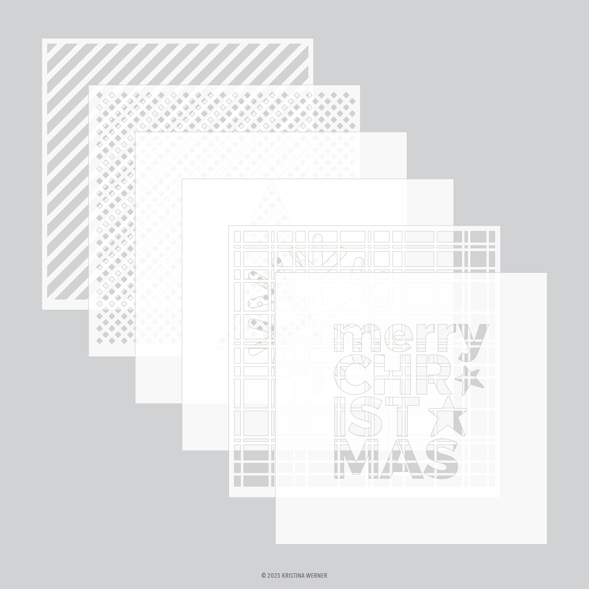 **NEW* - Concord & 9th - Simple Christmas Stencil Pack (6 qty; 6 x 6)