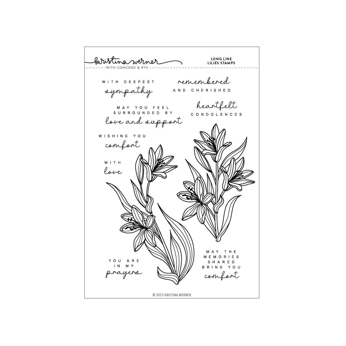 Concord & 9th - Long Line Lilies Stamp Set (6 x 8)