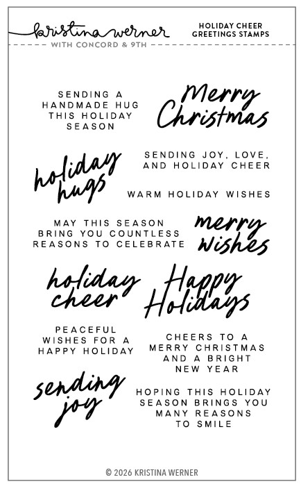 **NEW* - Concord & 9th - Holiday Cheer Greetings Stamp Set (4 x 6)