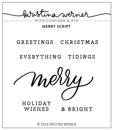 **NEW* - Concord & 9th - Merry Script Stamp Set (3 x 3)