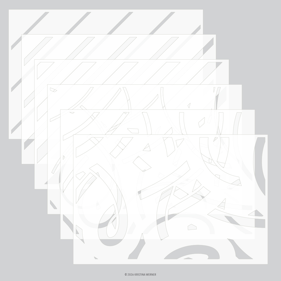 **NEW* - Concord & 9th - Peppermint Stripes Stencil Pack (6 qty; 6 x 9)