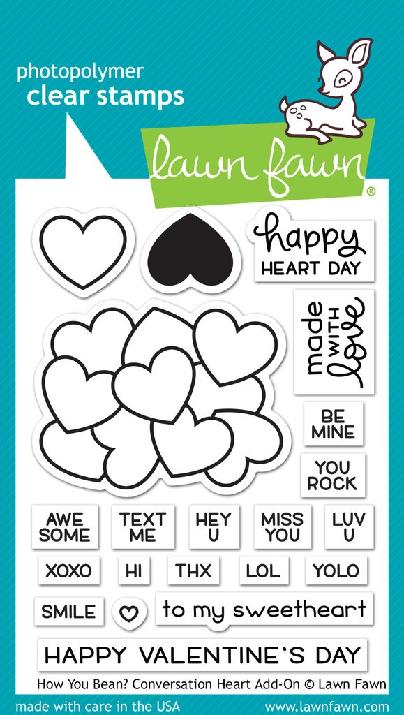 Lawn Fawn - how you bean? conversation heart add-on