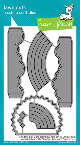 Lawn Fawn - shadow box card rainbow add-on