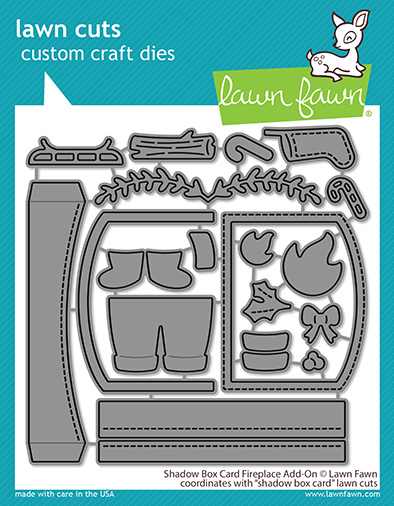 Lawn Fawn - shadow box card fireplace add-on