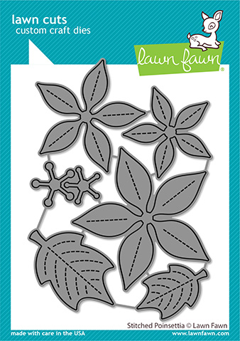 Lawn Fawn - stitched poinsettia