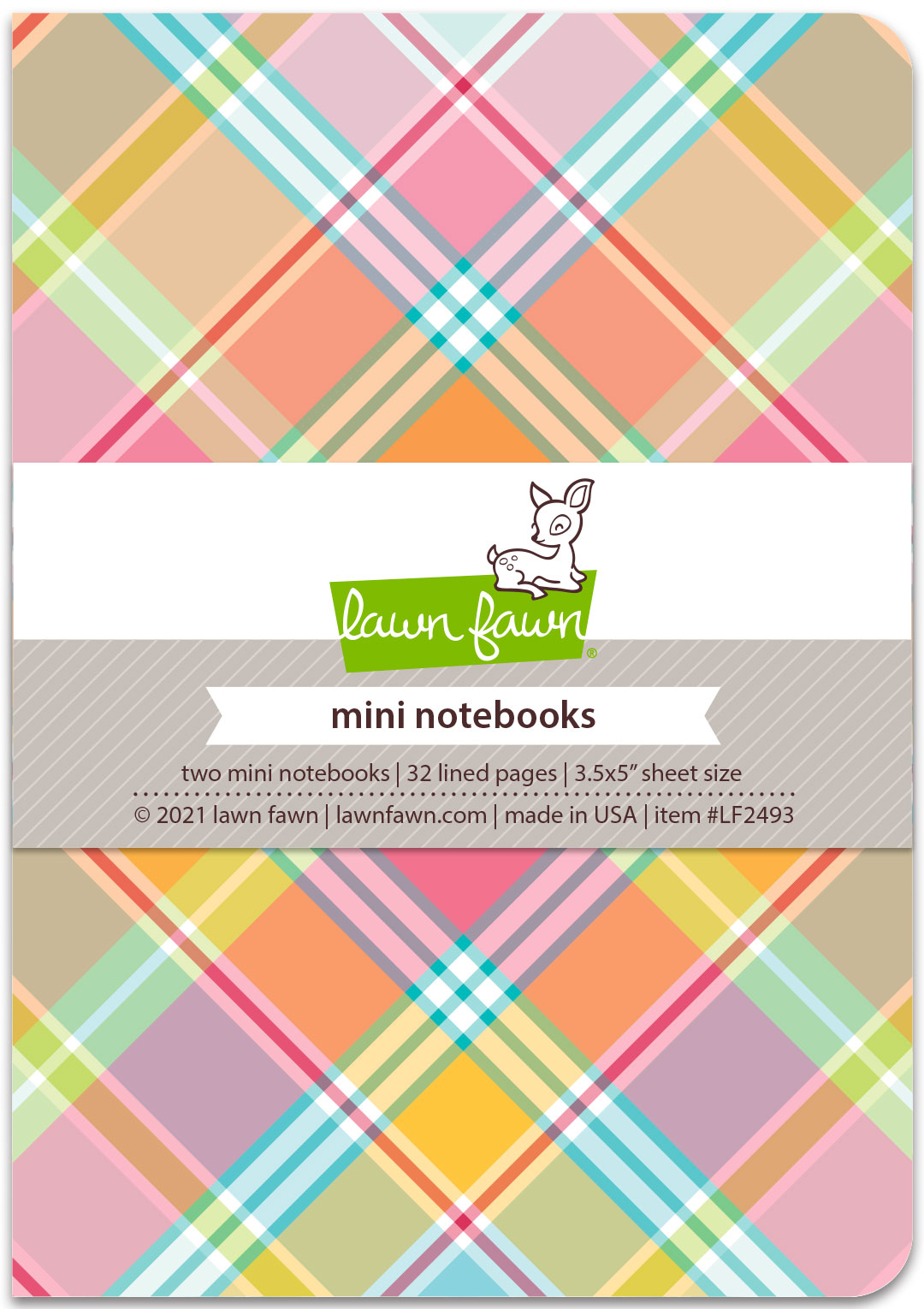 Lawn Fawn - perfectly plaid remix - mini notebooks