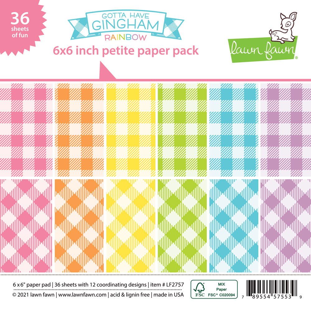 Lawn Fawn - gotta have gingham rainbow petite paper pack