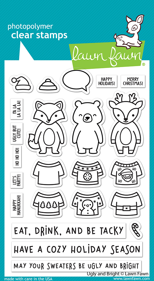 Lawn Fawn - ugly and bright STAMP WITH MATCHING DIE