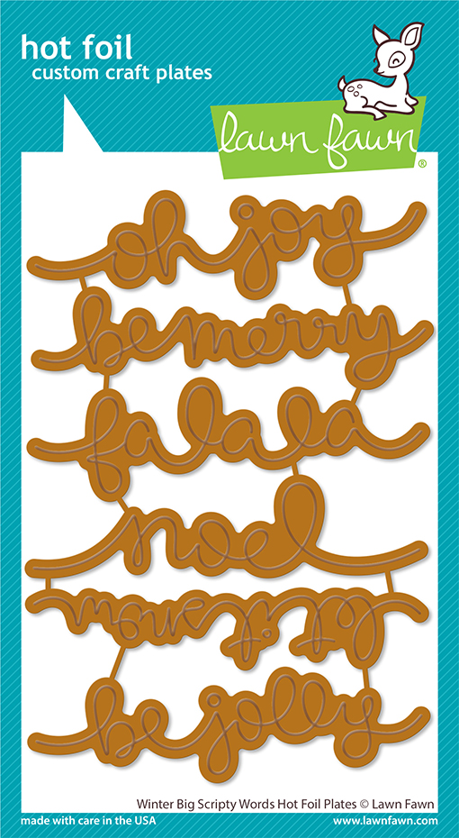 Lawn Fawn - winter big scripty words hot foil plates