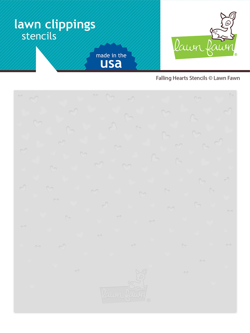 Lawn Fawn - falling hearts stencils (SB10)