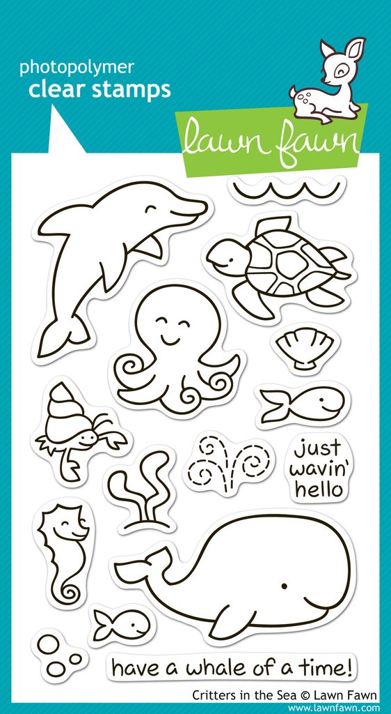 Lawn Fawn - critters in the sea STAMP WITH MATCHING DIE
