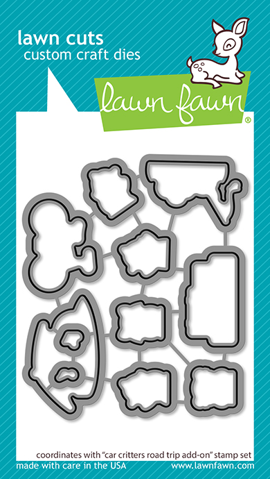 Lawn Fawn - car critters road trip add-on lawn cuts