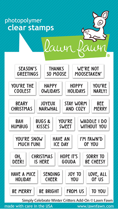 Lawn Fawn - simply celebrate winter critters add-on