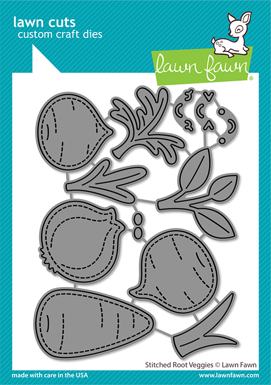 Lawn Fawn - stitched root veggies 