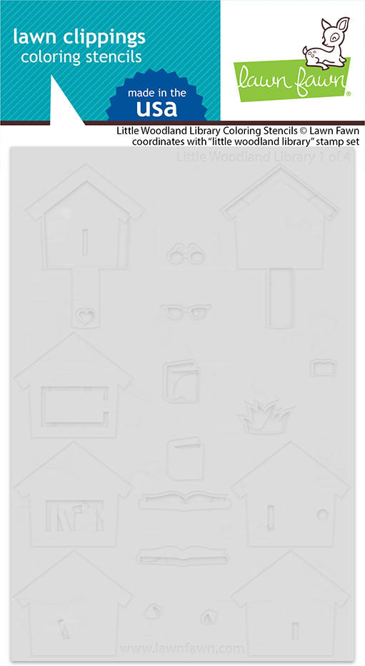 Lawn Fawn - little woodland library coloring stencils