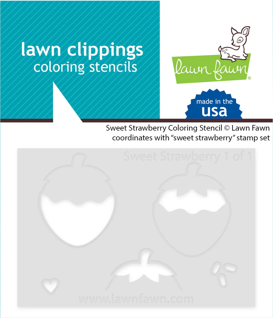 Lawn Fawn - sweet strawberry coloring stencil