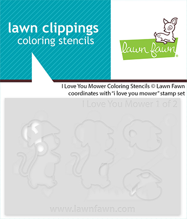 Lawn Fawn - i love you mower coloring stencils
