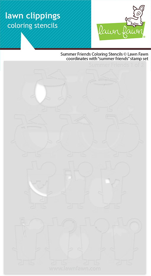 Lawn Fawn - summer friends coloring stencils