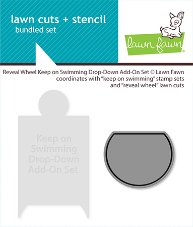 Lawn Fawn - reveal wheel keep on swimming drop-down add-on set