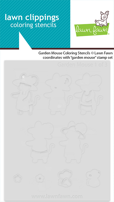 Lawn Fawn - garden mouse coloring stencils
