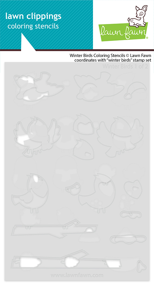 **NEW* - Lawn Fawn - winter birds coloring stencils