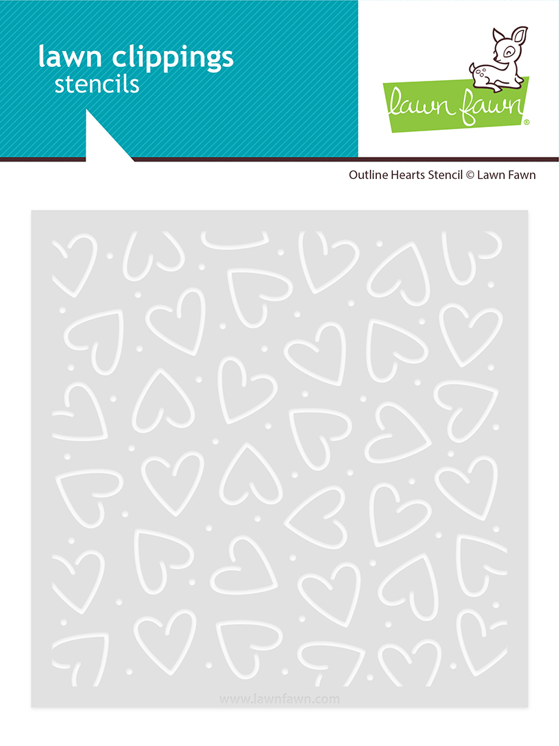 **NEW* - Lawn Fawn - outline hearts stencil