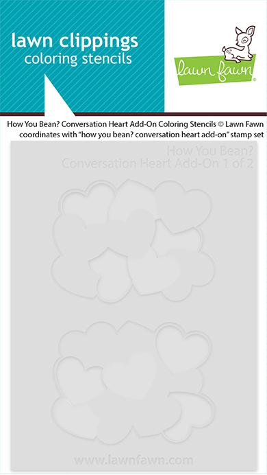 **NEW* - Lawn Fawn - how you bean? conversation heart add-on coloring stencils