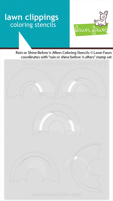 *NEW* - Lawn Fawn - rain or shine before 'n afters coloring stencils