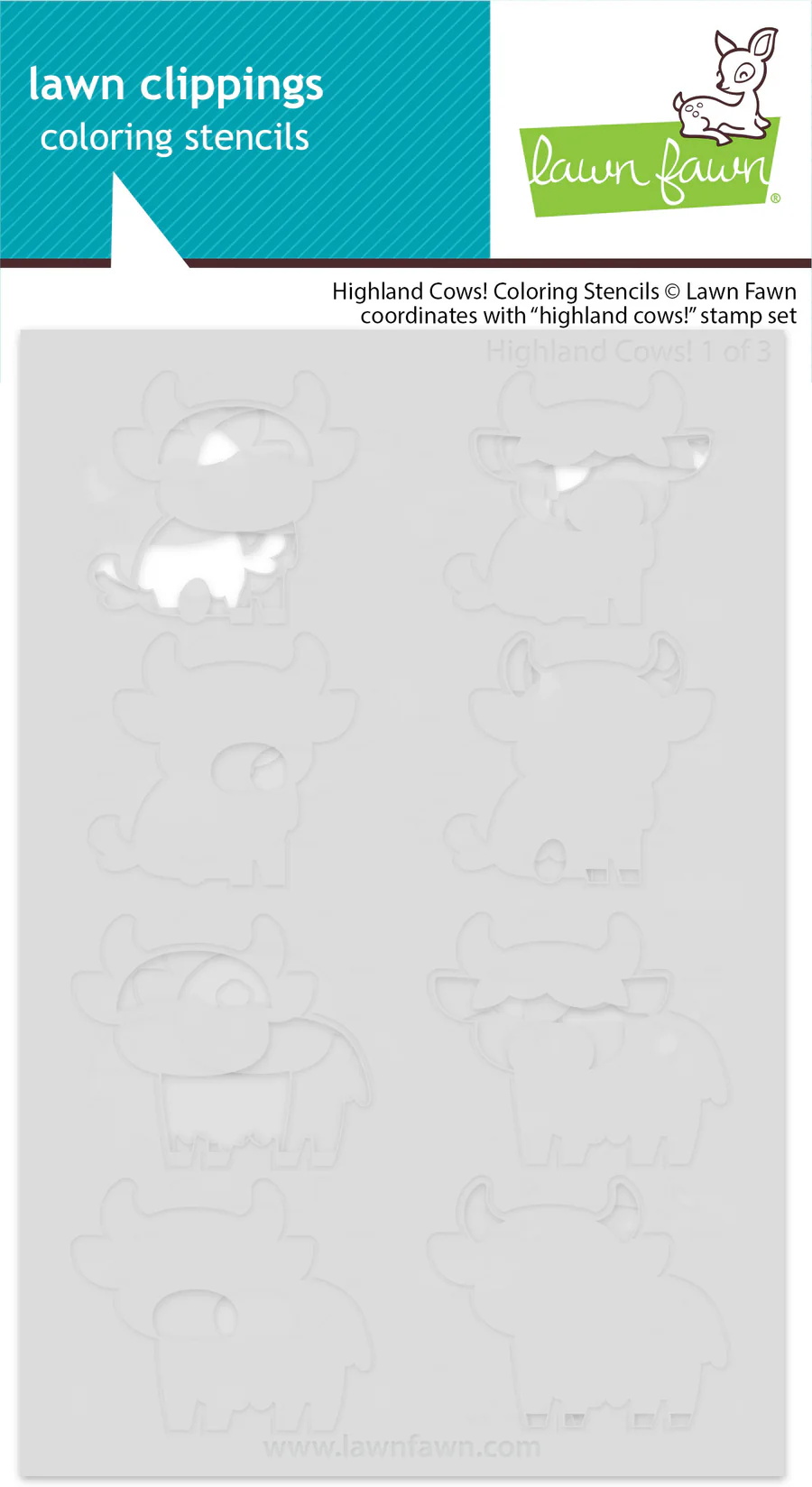 **NEW* - Lawn Fawn - highland cows! coloring stencils