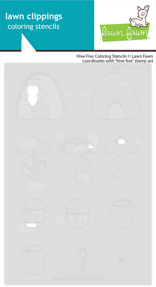 **NEW* - Lawn Fawn - hive five coloring stencils