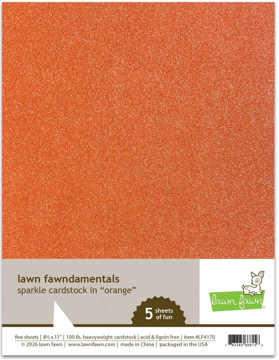 **NEW* - Lawn Fawn - sparkle cardstock - orange