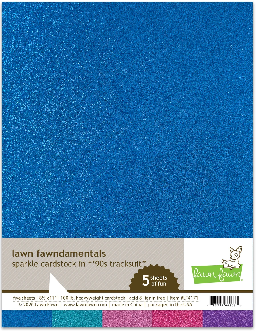 **NEW* - Lawn Fawn - sparkle cardstock - '90s tracksuit