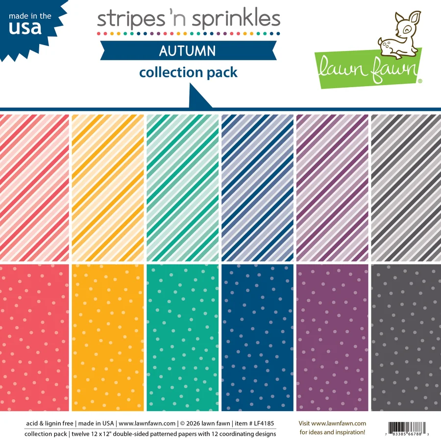 **NEW* - Lawn Fawn - stripes 'n sprinkles autumn - collection pack