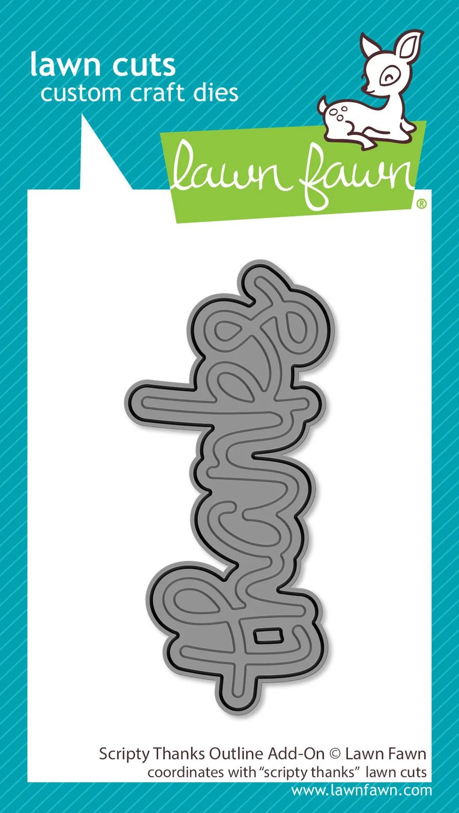 *NEW* - Lawn Fawn - scripty thanks outline add-on