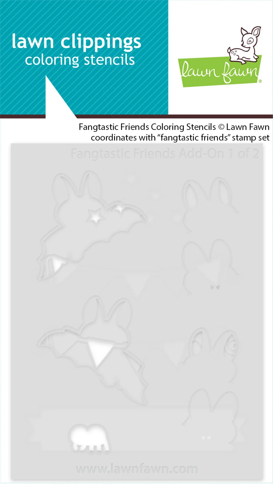 **NEW* - Lawn Fawn - fangtastic friends add-on coloring stencils