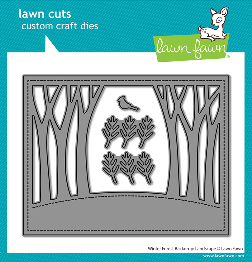 **NEW* - Lawn Fawn - winter forest backdrop: landscape