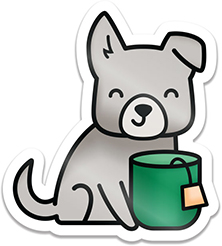 **NEW* - Lawn Fawn - pup of tea vinyl sticker